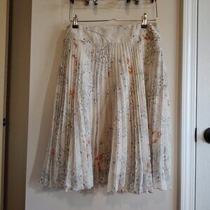 Marks & Spencer Autograph Pleated Midi Skirt UK 12 (US 8) Grey Floral